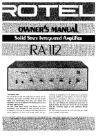 Rotel-RA-112 - Owners manual 